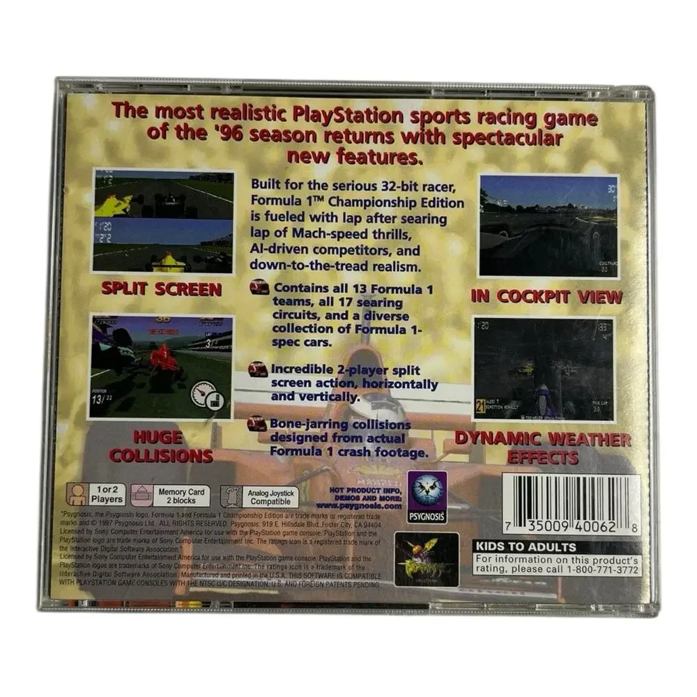 PlayStation 1 PS1 Formula 1‎ Driver Nascar Racing Video Game Retro Bundle Lot 3